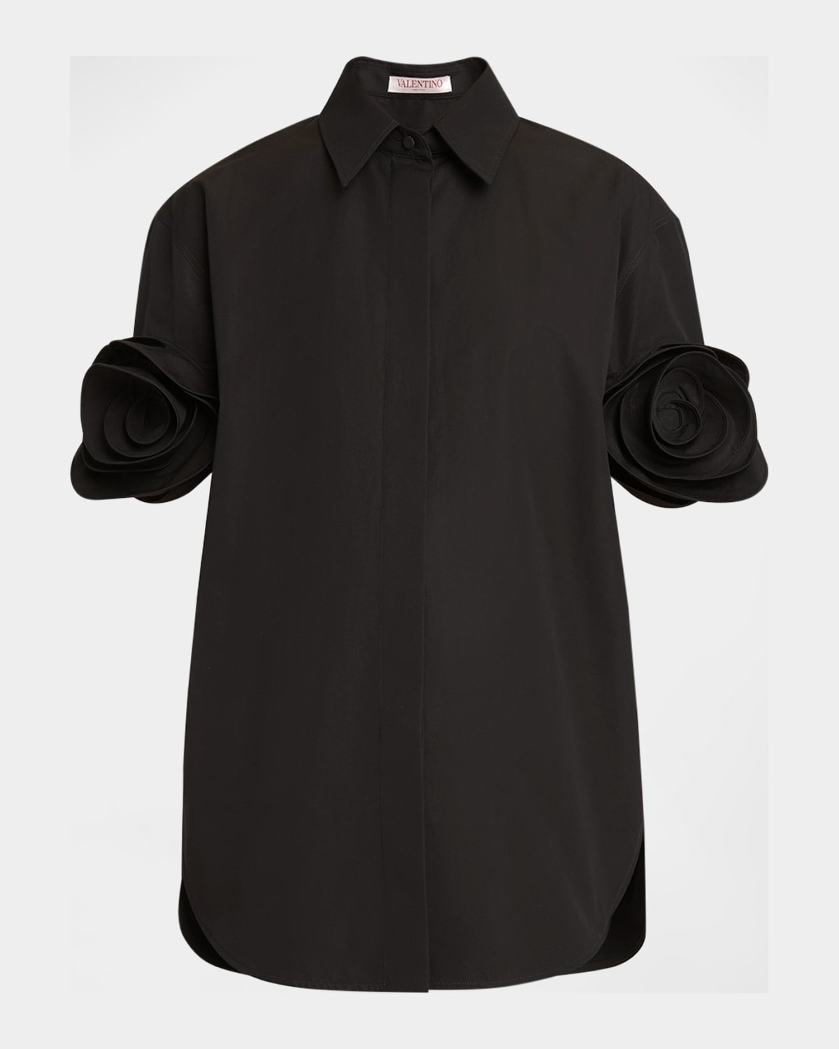 Valentino Bluse Aus Compact Popeline Frau Schwarz 40 In Black