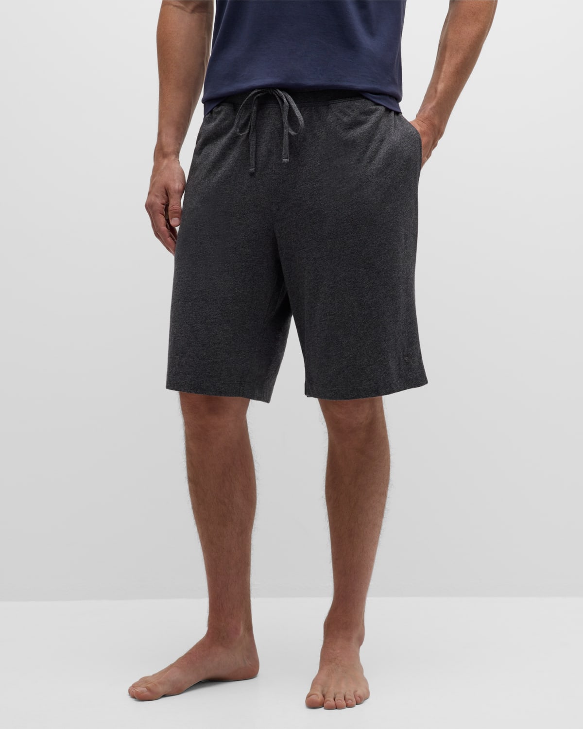 Shop Petite Plume Men's Pima Cotton Lounge Shorts In Grey