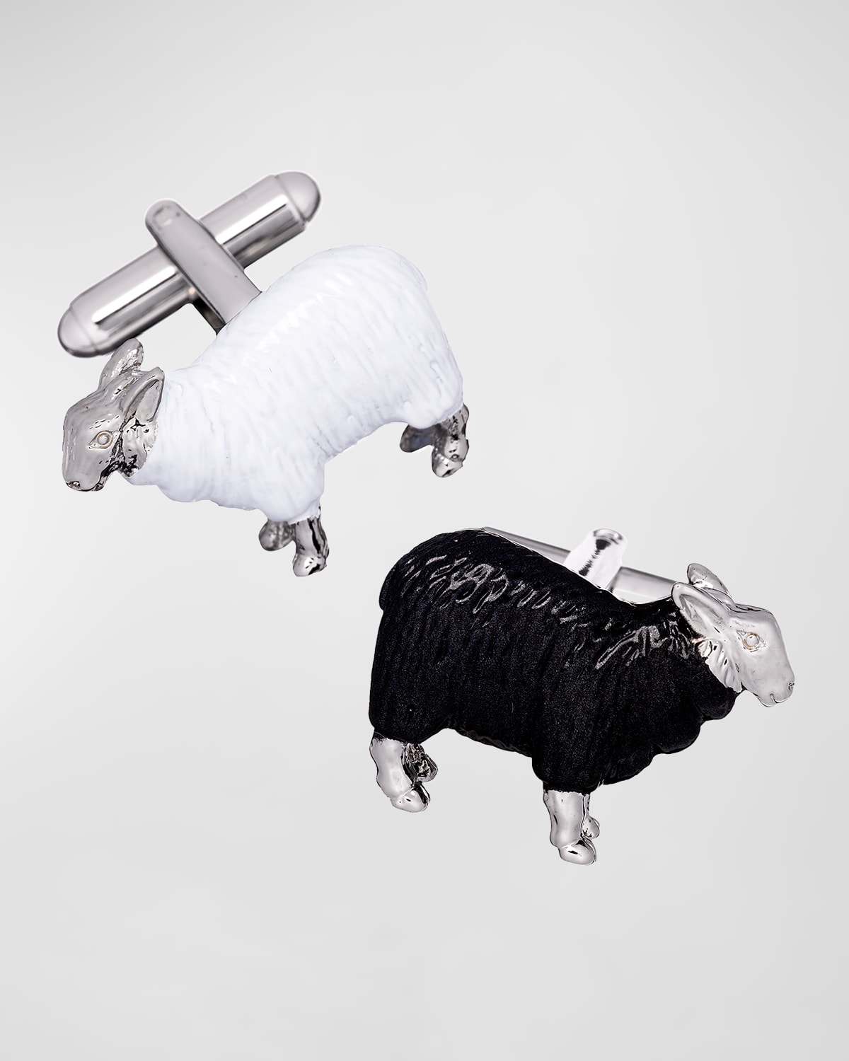 Men's Black and White Sheep Cufflinks