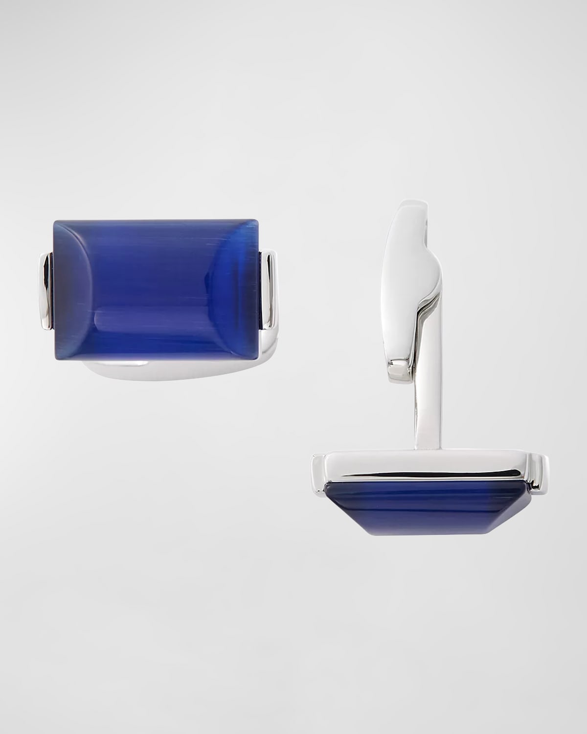 Men's Curve Rectangle Lapis Cufflinks