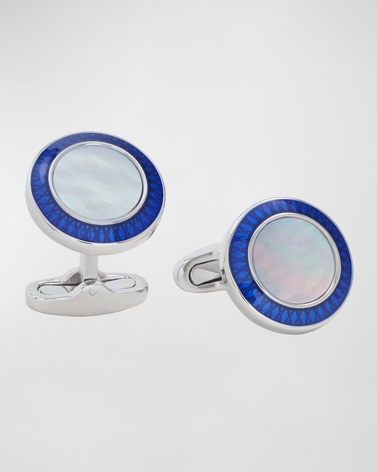 Men's Round Mother-Of-Pearl Cufflinks