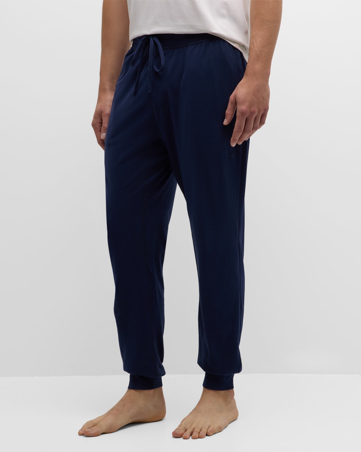 Shop Petite Plume Men's Pima Cotton Drawstring Lounge Pants In Navy