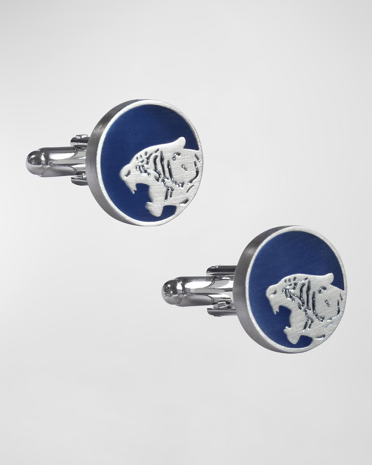 Men's Round Enamel Tiger Cufflinks