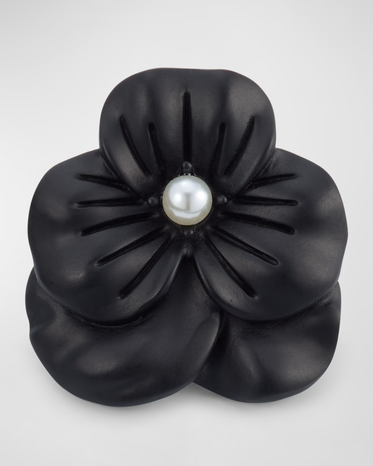 Men's Matte Black Flower Lapel Pin