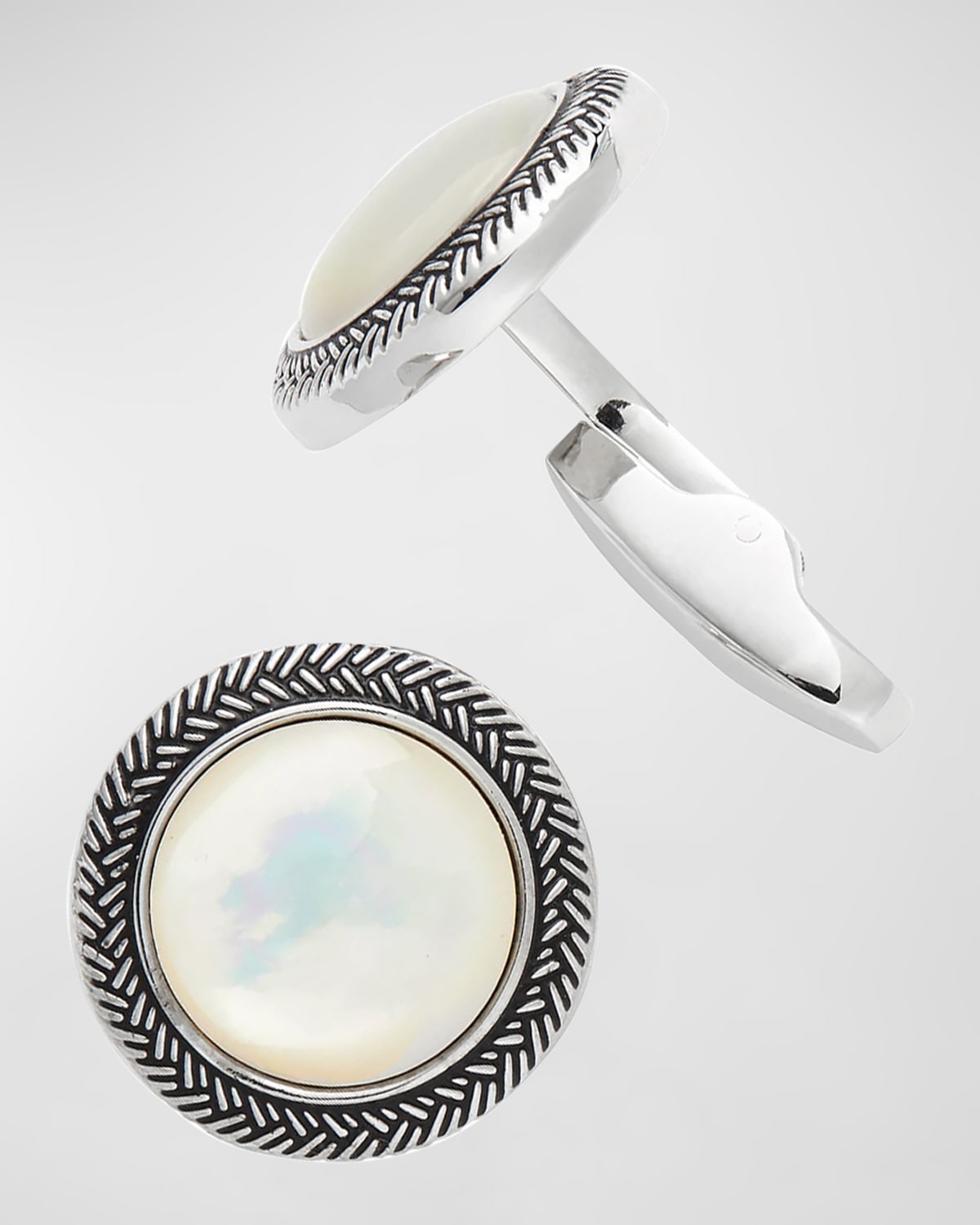 Men's Square Mother-Of-Pearl Wavy-Frame Cufflinks