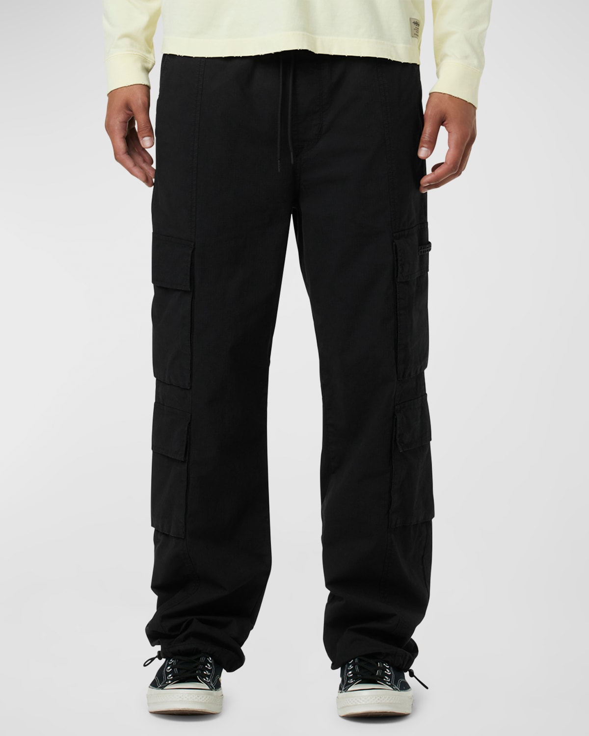 Shop Hudson Men's Drawcord Ripstop Cargo Pants In Black