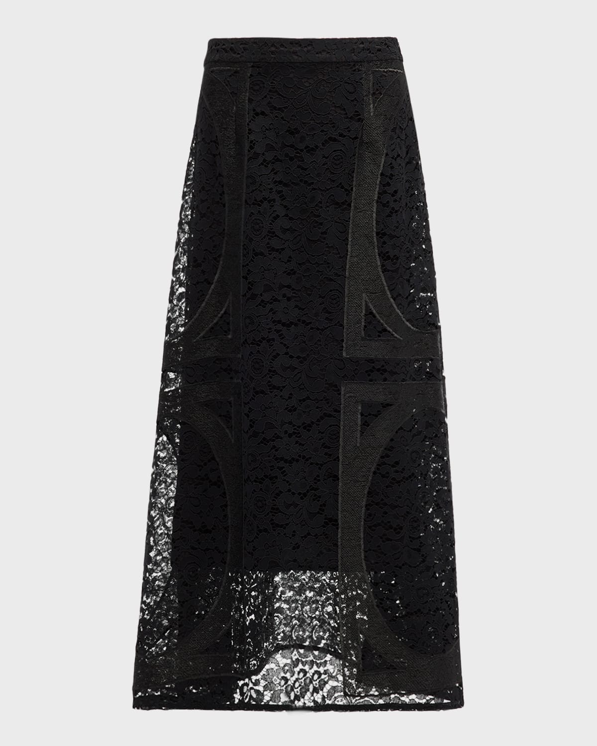 A-Line Floral Lace Maxi Skirt