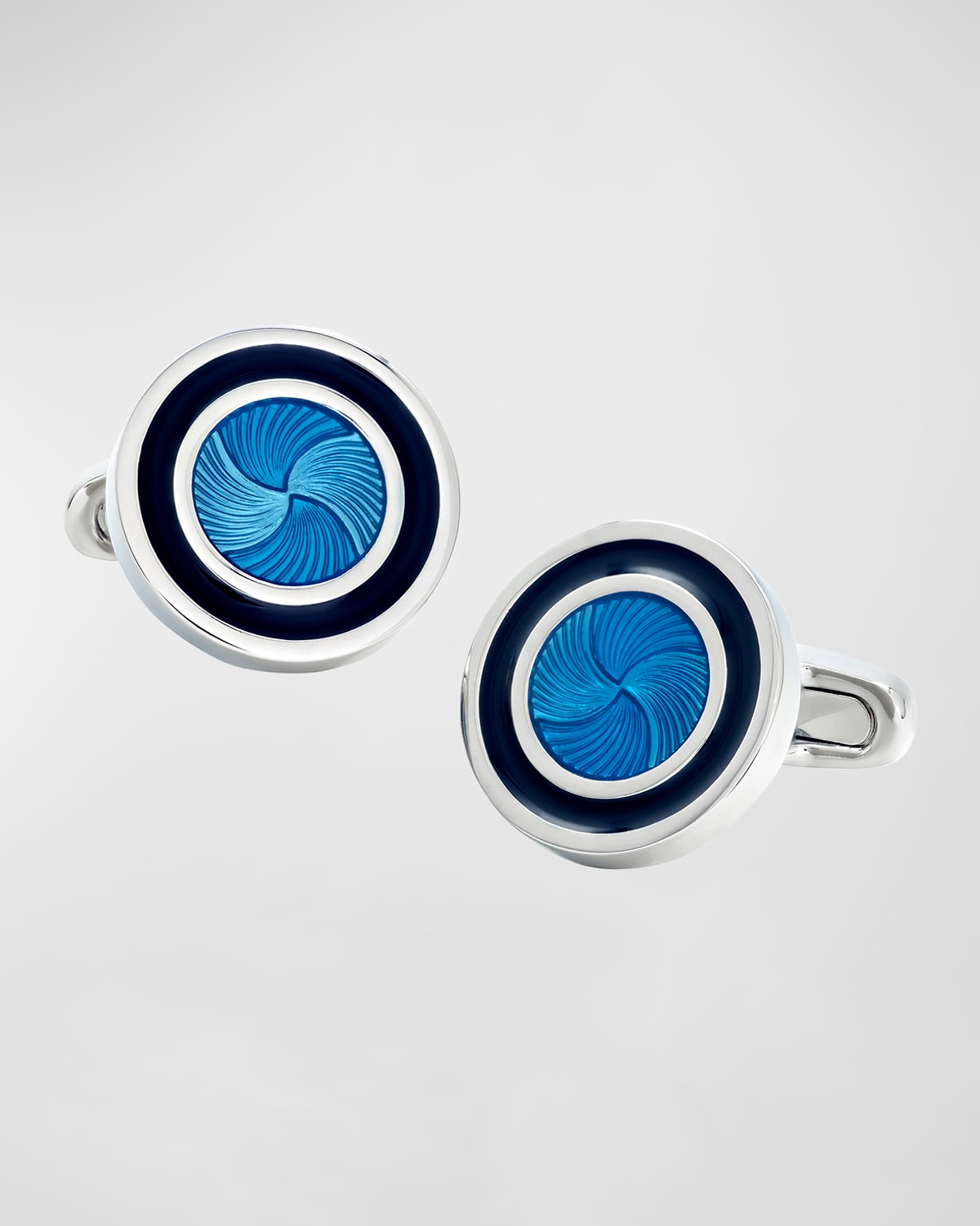 Men's Round Enamel Pinwheel Cufflinks