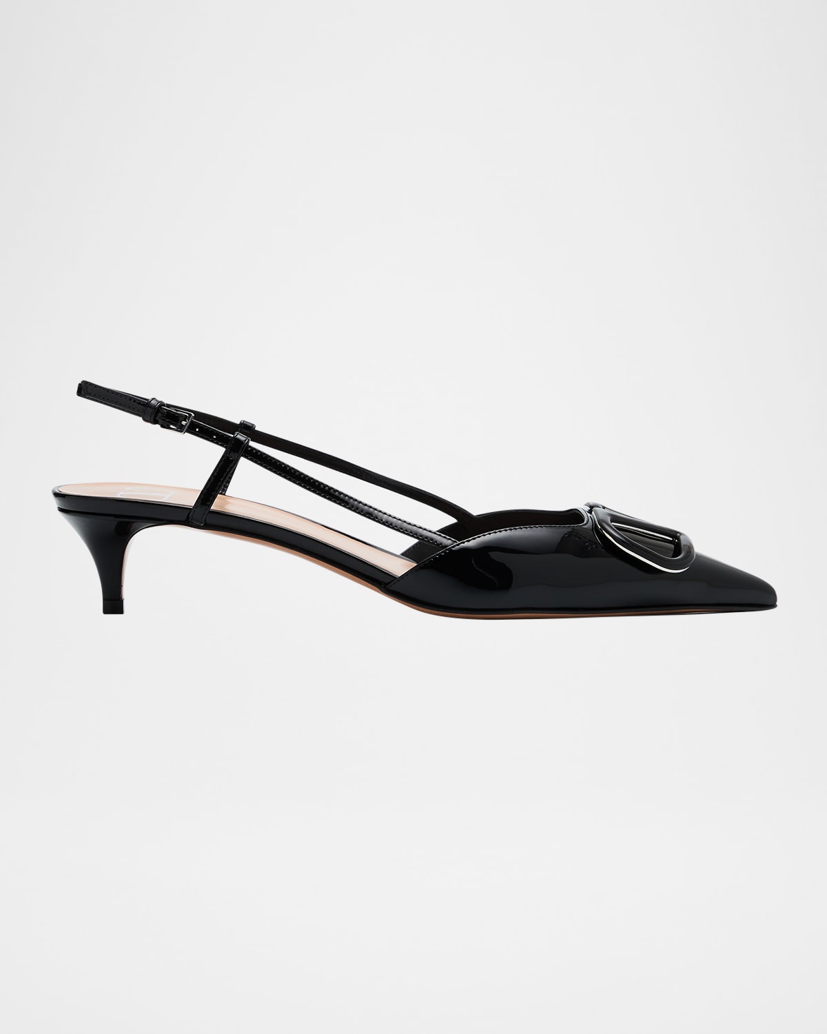 Valentino Vlogo 40 Patent Slingback Pump In Nero