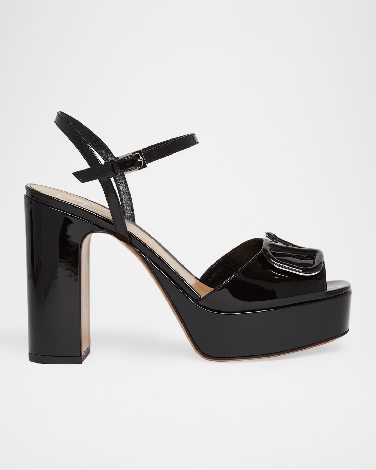 Valentino Vlogo Signature 115 Patent Leather Platform Pumps In Nero