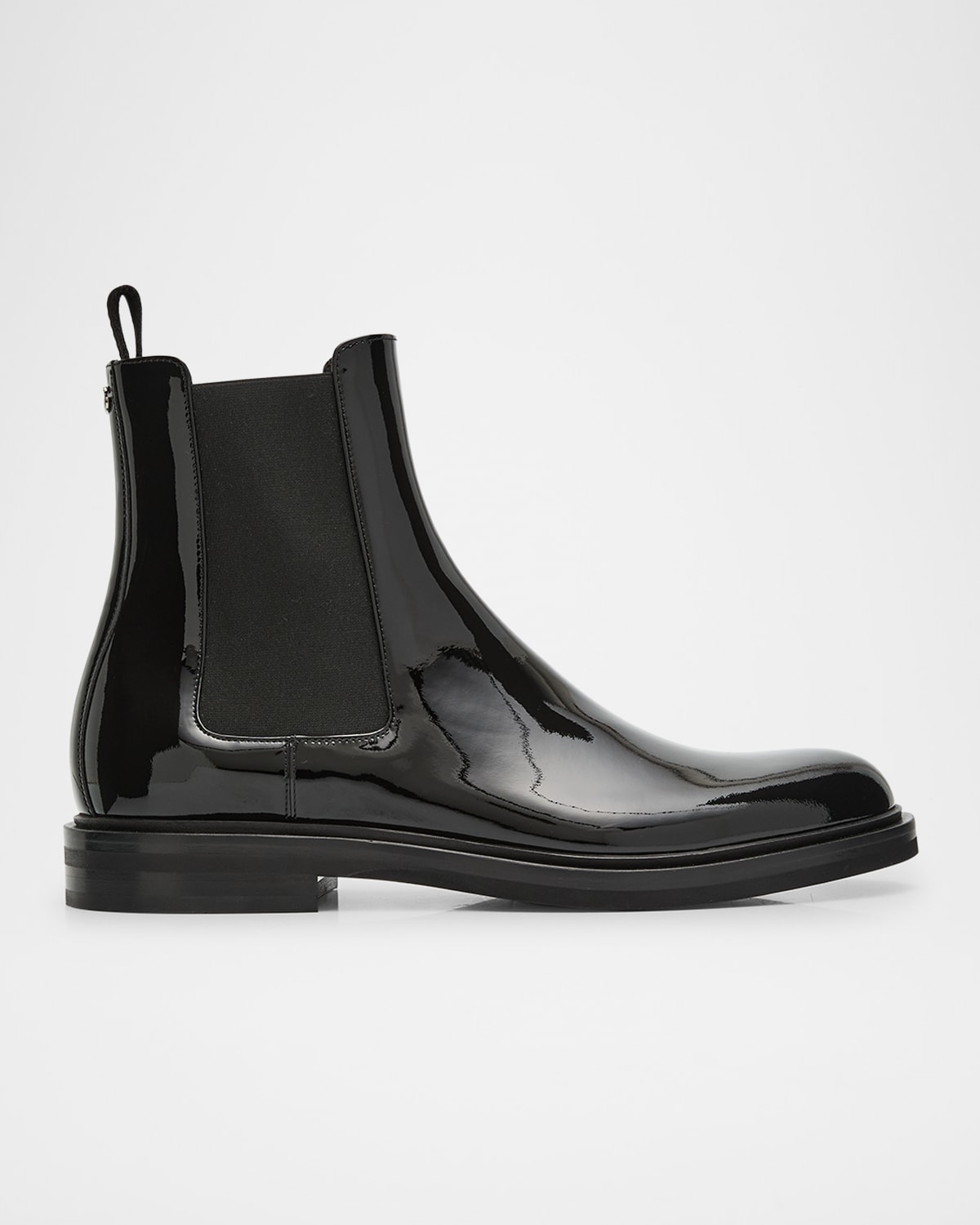 Dolce & Gabbana Altavilla Patent Leather Ankle Boots In Blk