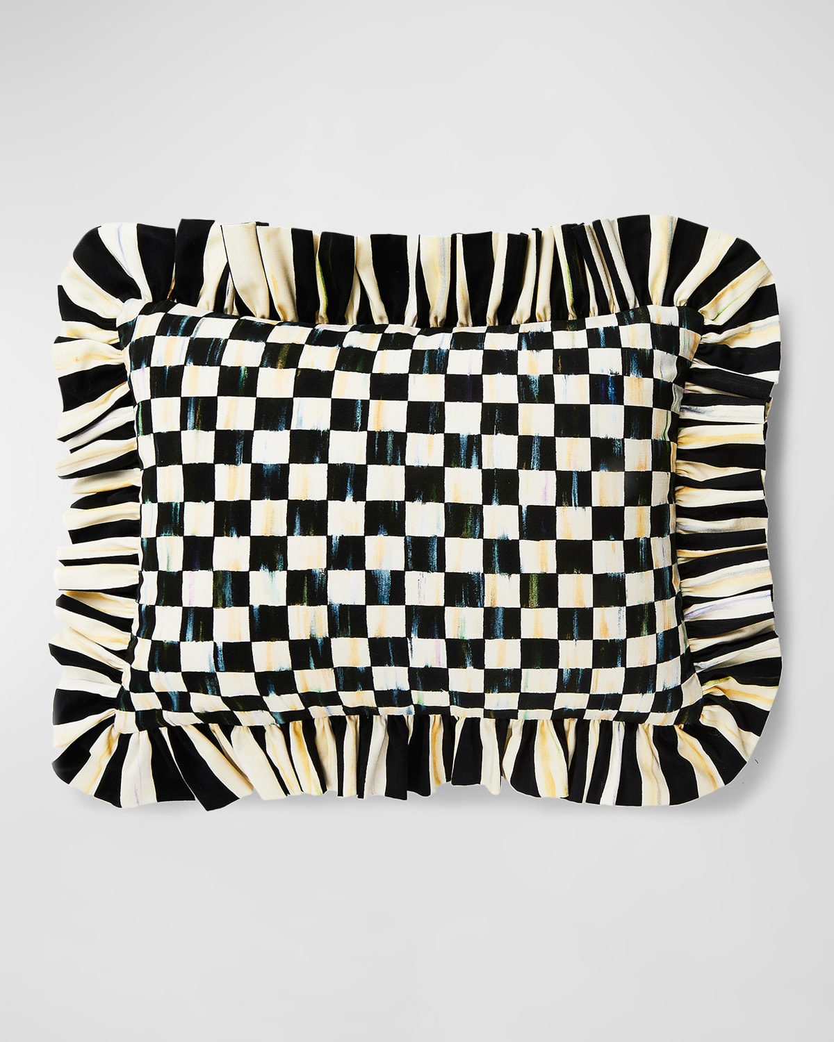 Mackenzie-childs Courtly Check Ruffle Lumbar Pillow