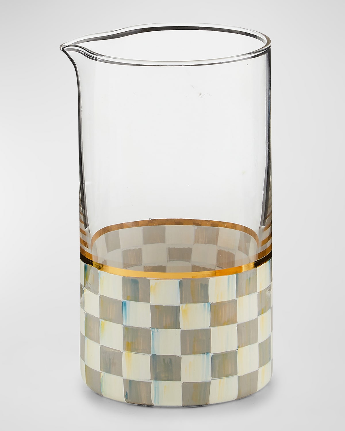 MACKENZIE-CHILDS STERLING CHECK MIXING GLASS 
