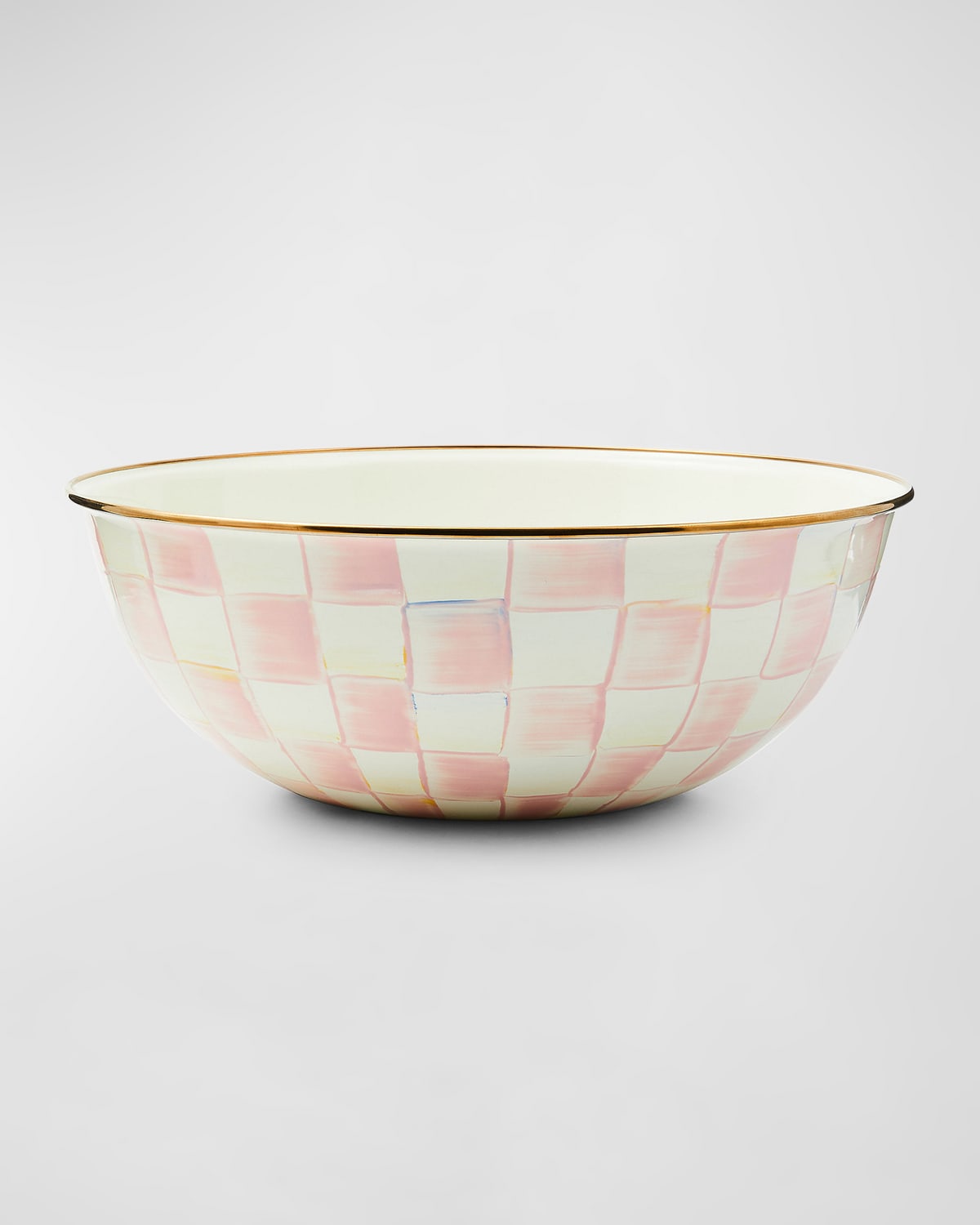 Mackenzie-childs Rosy Check Enamel Everyday Bowl, Extra Large