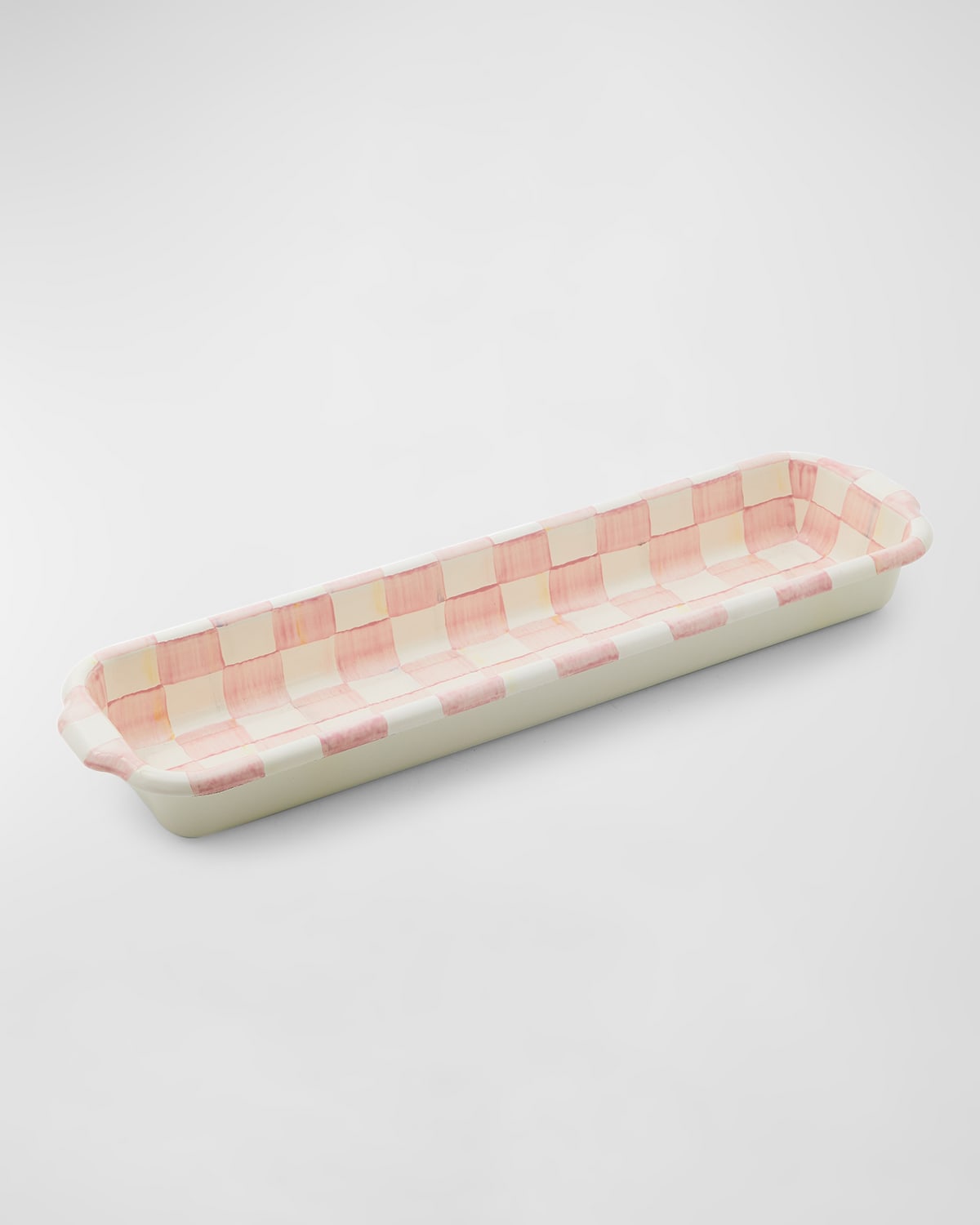 Mackenzie-childs Rosy Check Baguette Dish
