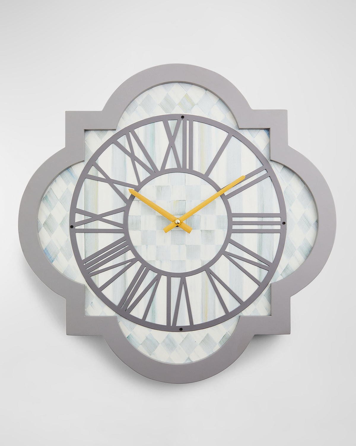 MACKENZIE-CHILDS STERLING CHECK TILE WALL CLOCK 