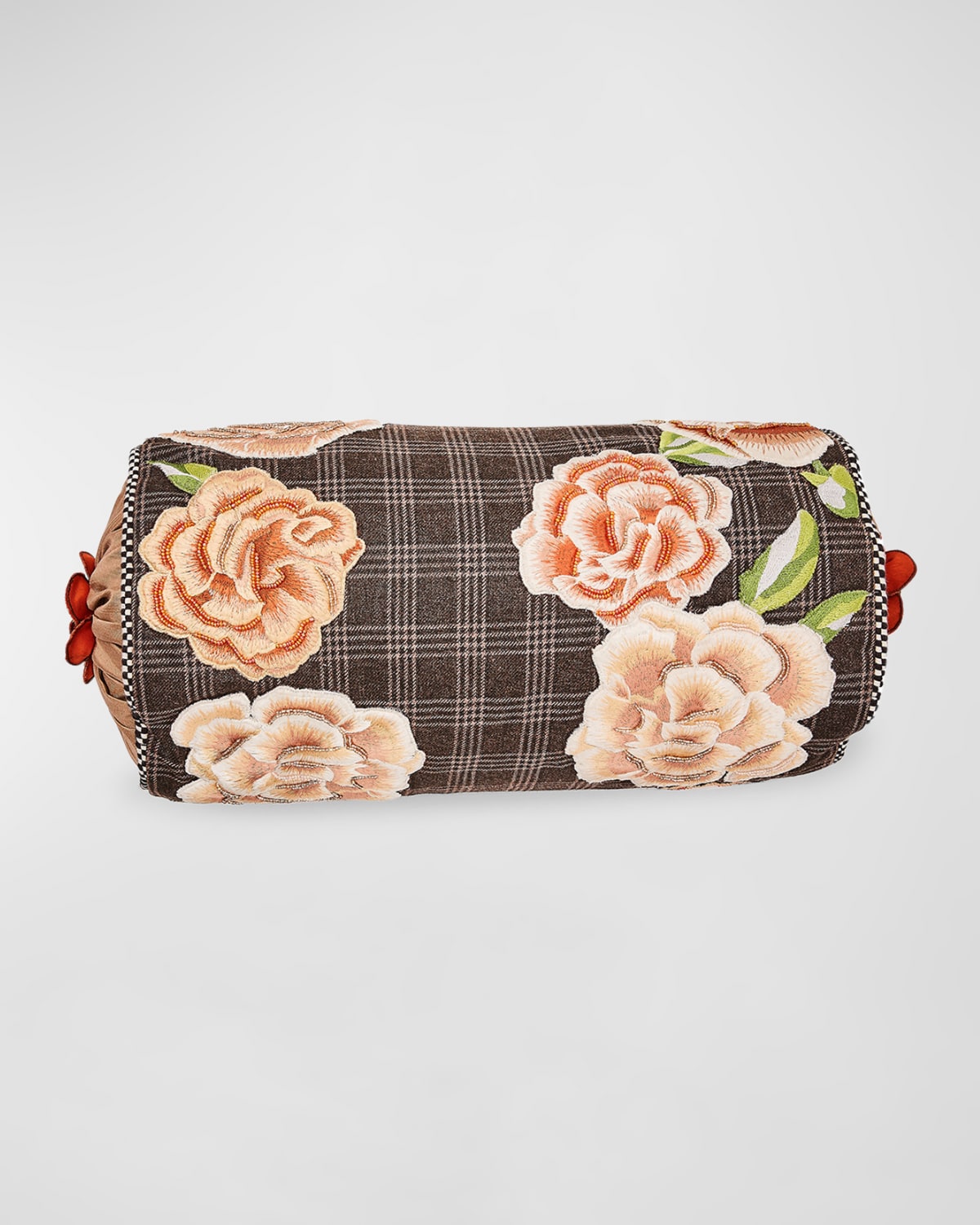 Mackenzie-childs Field Study Floral Beaded Bolster Pillow, 8" X 16"
