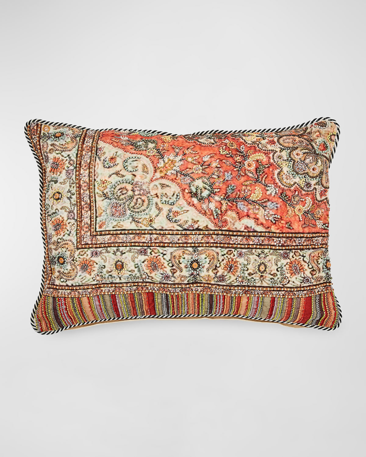 Mackenzie-childs Persian Beaded Lumbar Pillow