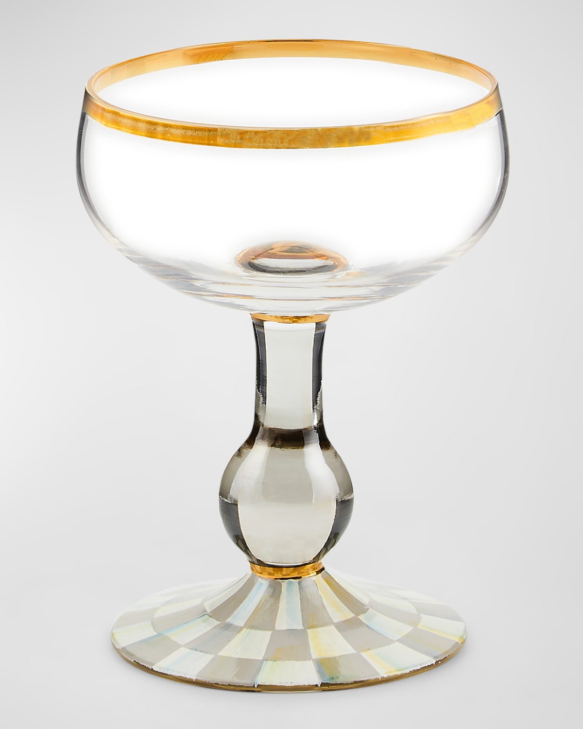 Shop Mackenzie-childs Sterling Check Coupe Glass
