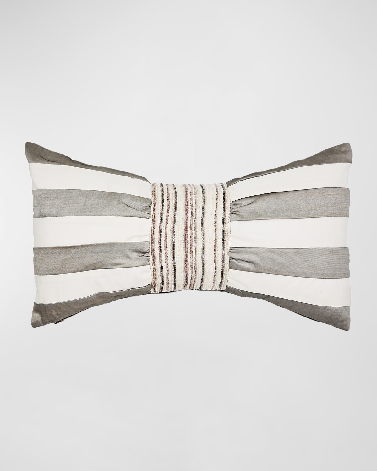 MACKENZIE-CHILDS STERLING STRIPE BOW THROW PILLOW, 11" X 20" 