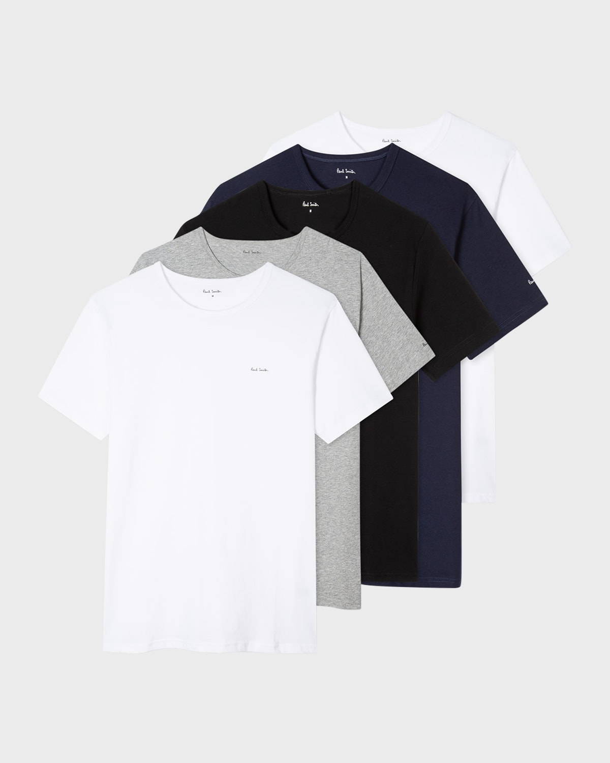 Paul Smith Men's 5-pack Cotton Logo Crewneck T-shirts In Multi