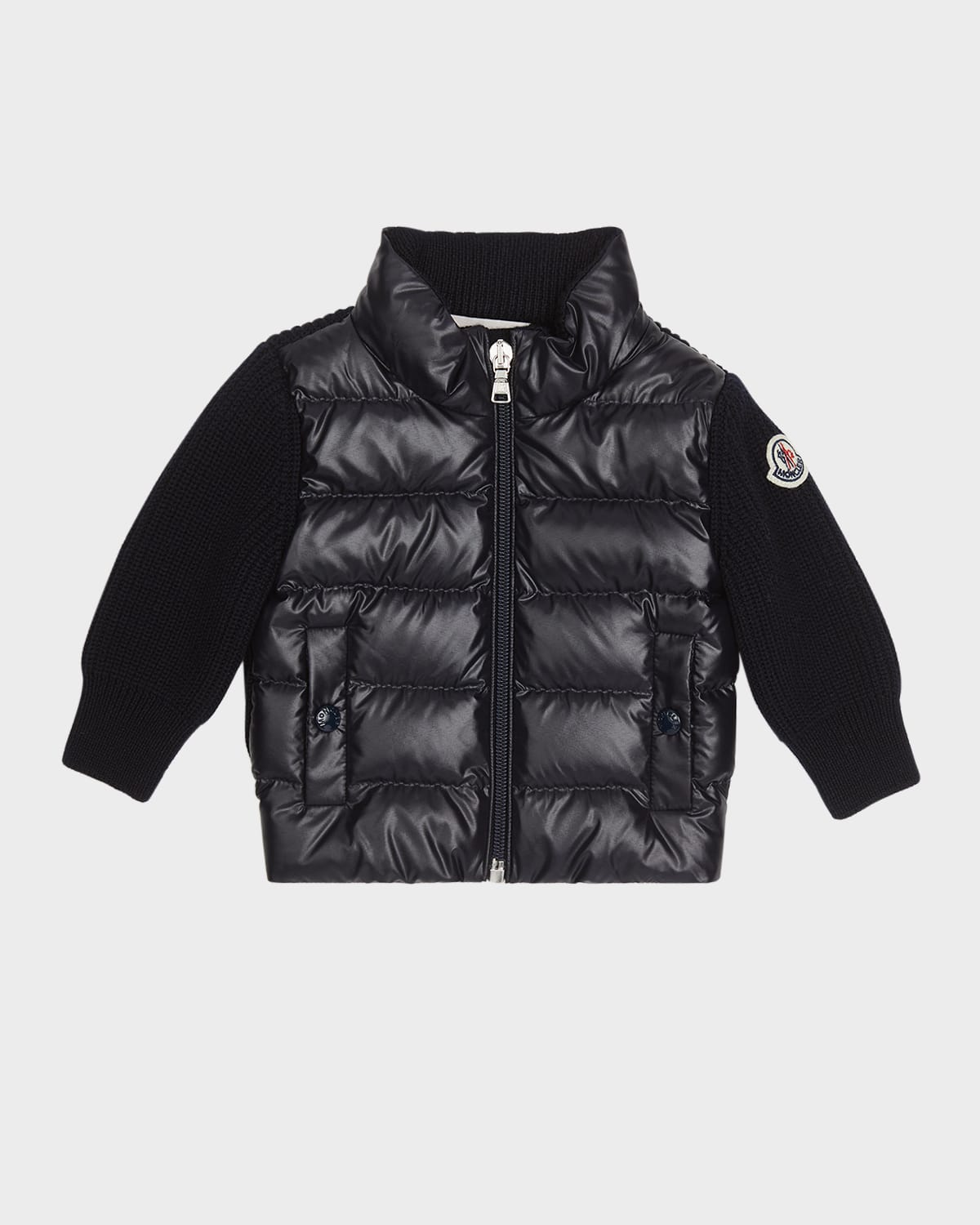 Moncler Boy's Puffer Combo Jacket In Navy