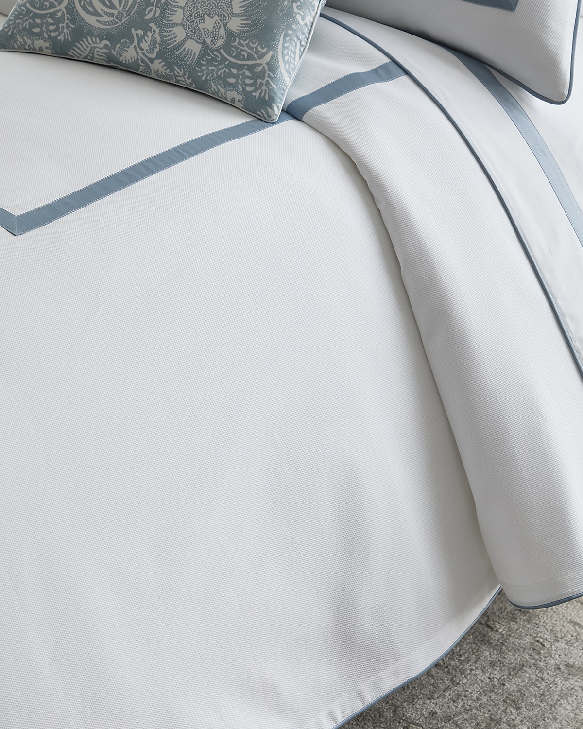 Matouk Louise Pique King Coverlet In Hazy Blue