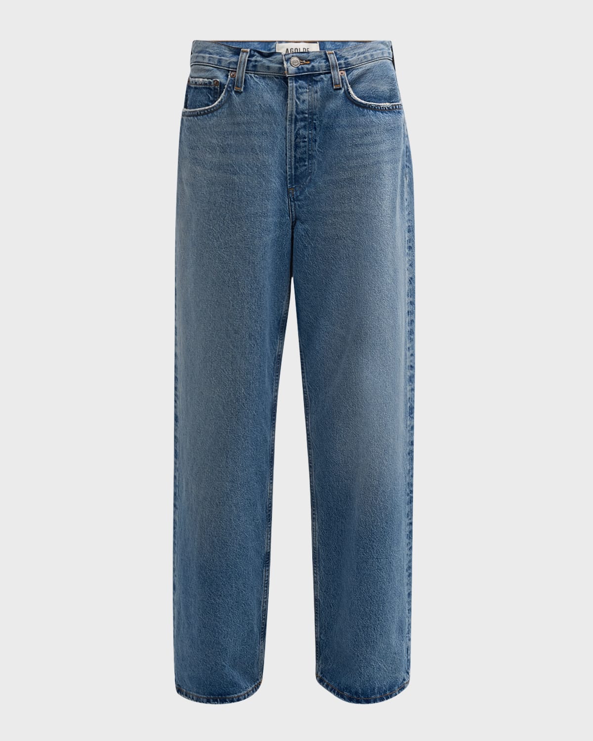 Agolde Harper Jeans Mid Rise Relaxed Straight Jeans Echo In Libertine