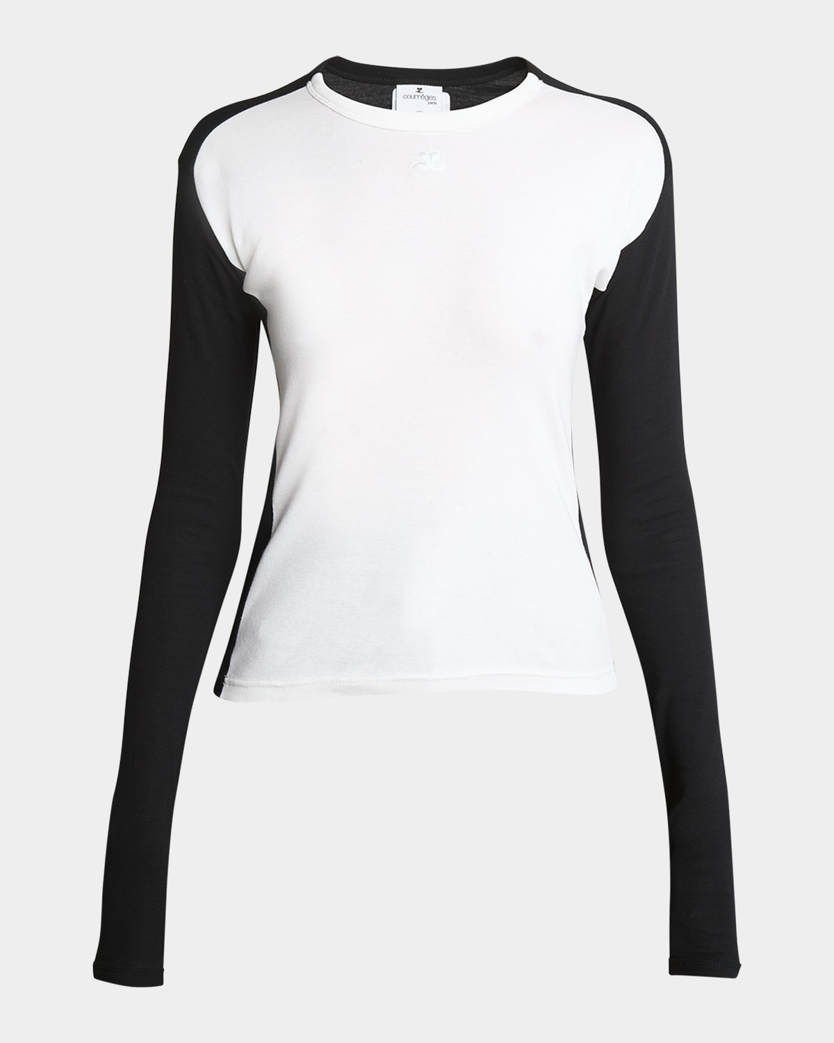 Courrèges Frame Contrasting Ribbed-knit Sweater In Heritage Whiteblack