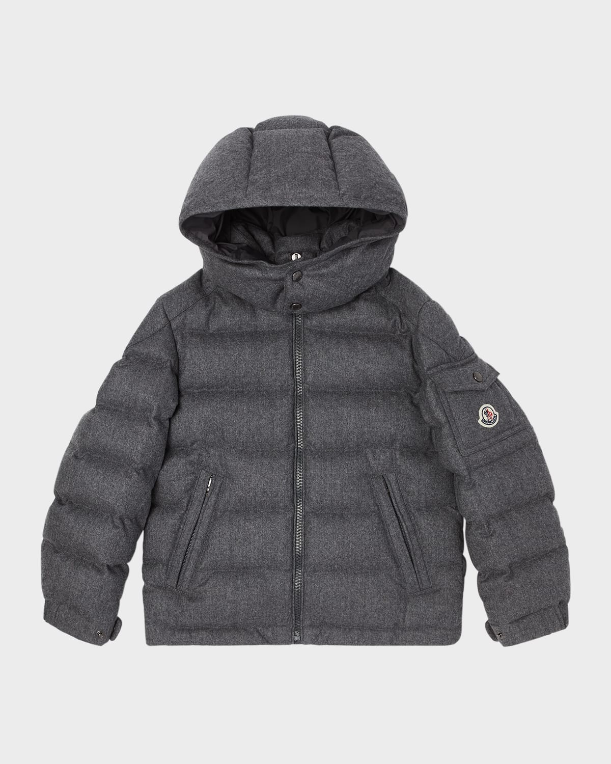 Moncler Boy's Montgenerve Wool Quilted Jacket In Gray
