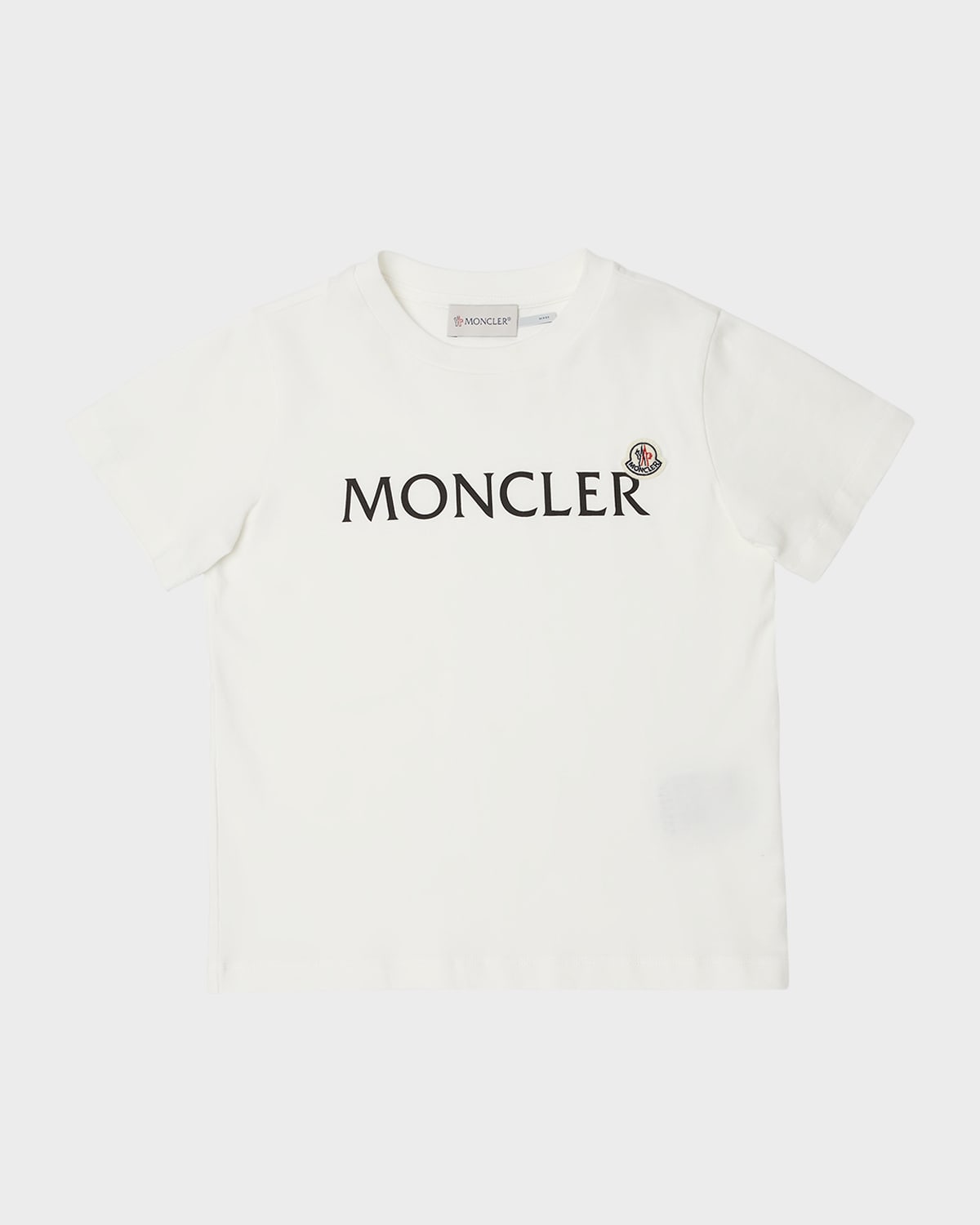 Moncler Enfant Logo Patch Crewneck T-shirt In White