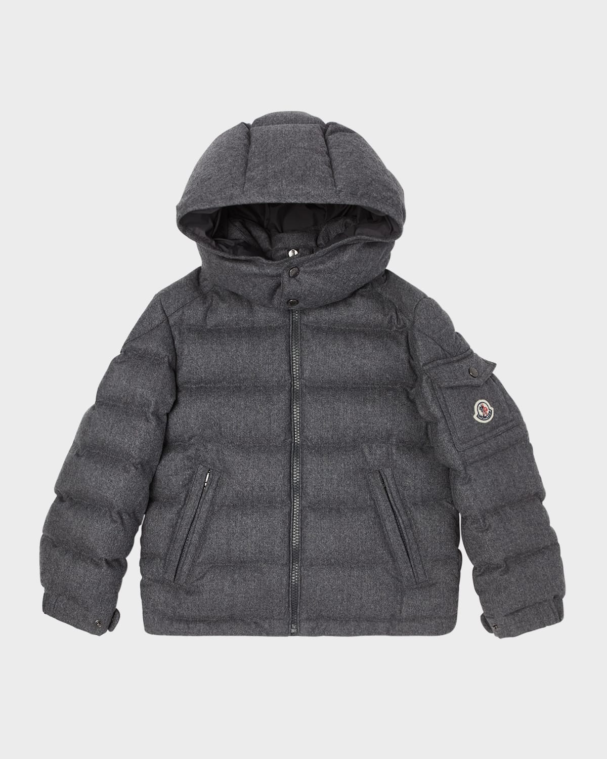 Moncler Boy's Montgenerve Wool Quilted Jacket In Gray