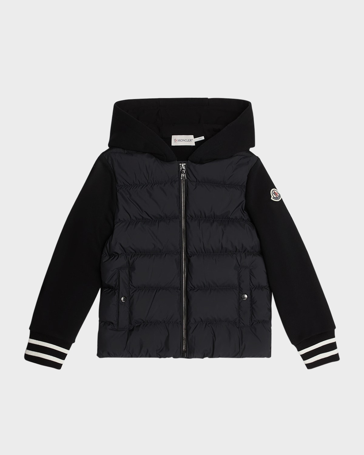 Moncler Boy's Combo Puffer Jacket In Black