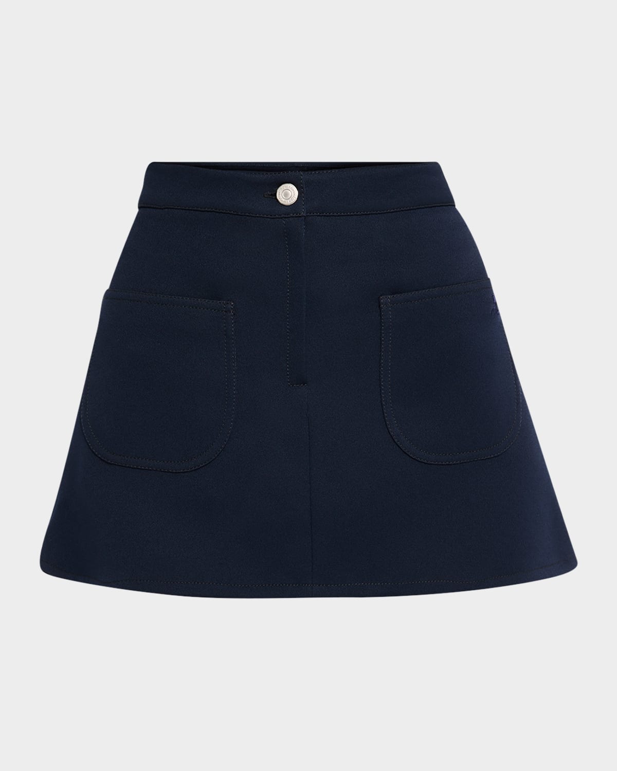Courrèges 2-pocket Twill Mini Skirt In Navy
