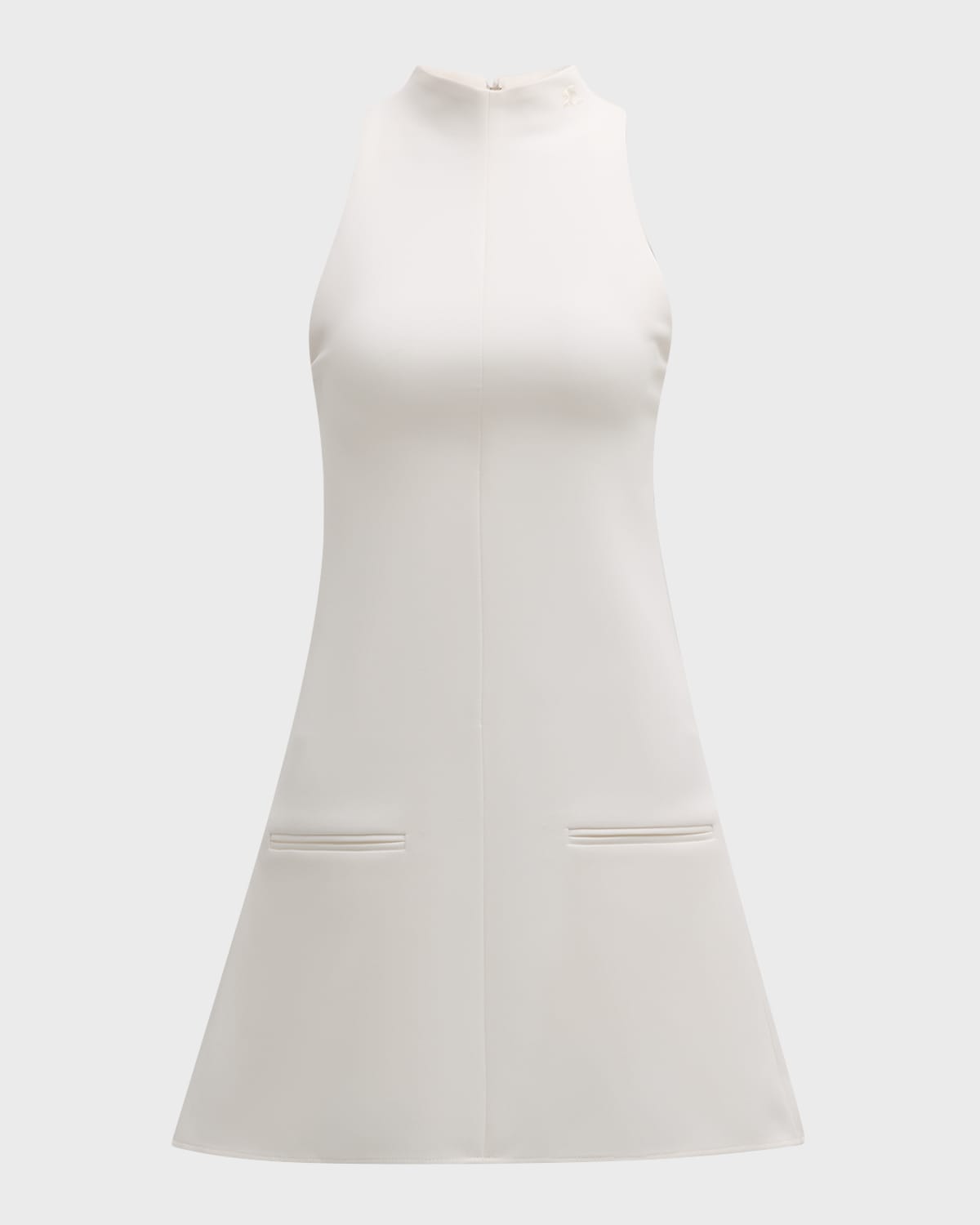 Courrèges Sleeveless Twill A-line Dress In Heritage White