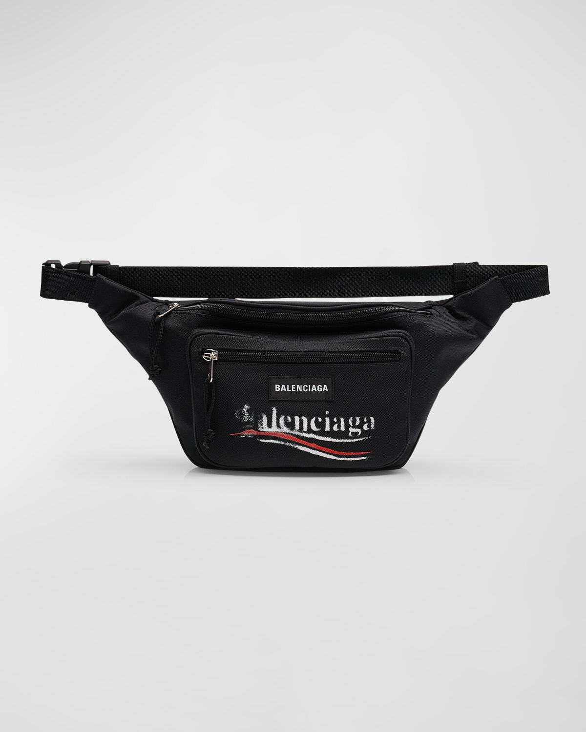 Balenciaga Explorer Nylon Belt Bag In 1090 Black