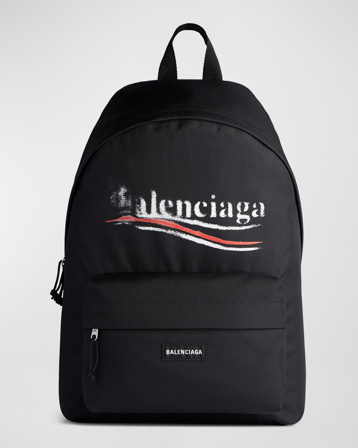 Balenciaga Men's Explorer Nylon Logo Backpack In 1090 Black