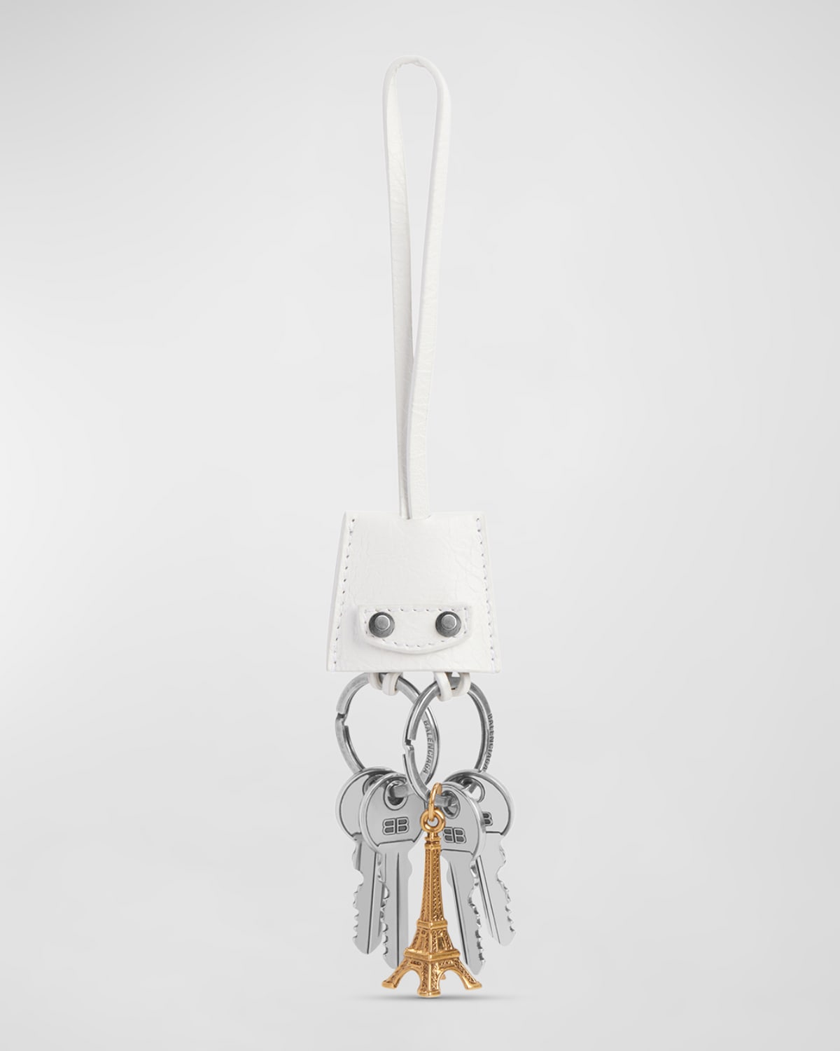 Balenciaga Le City Charm Eiffel Imitation Keychain In White