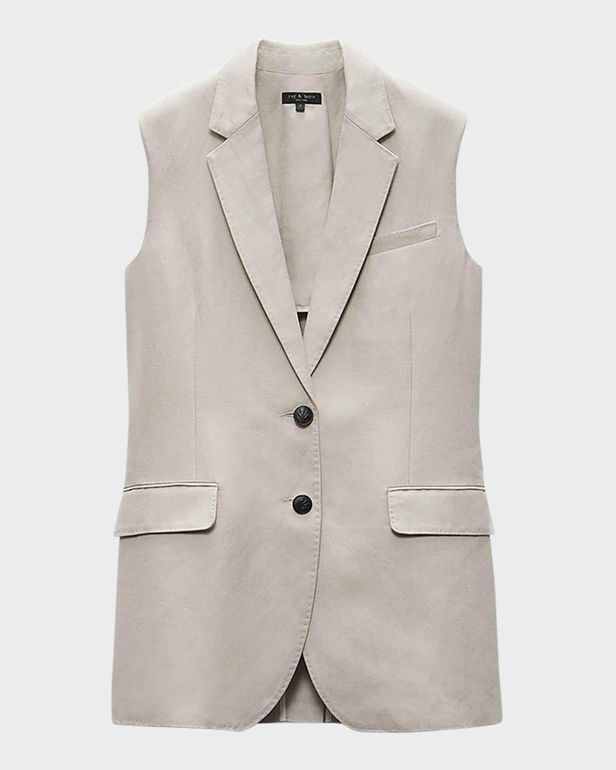 Rag & Bone Odessa Linen Vest In Green