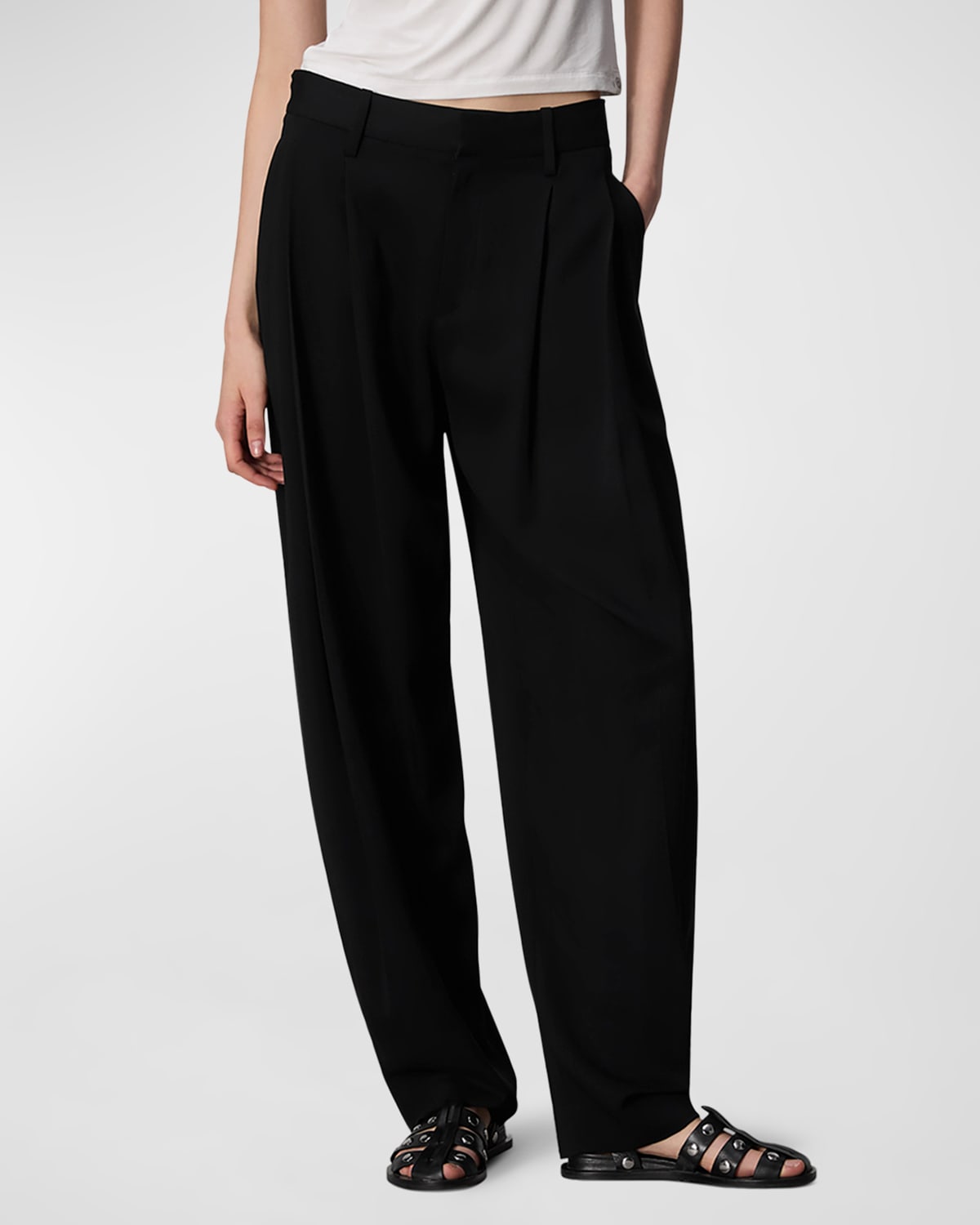 Rag & Bone Cecily Crepe Suiting Pants In Black