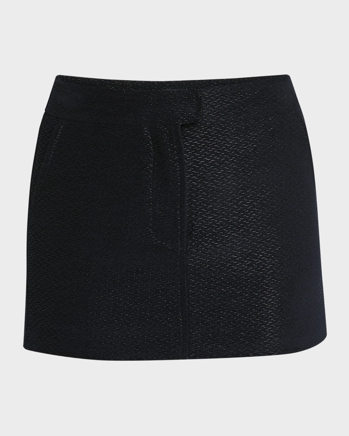 Metallic Silk-Blend Boucle Mini Skirt