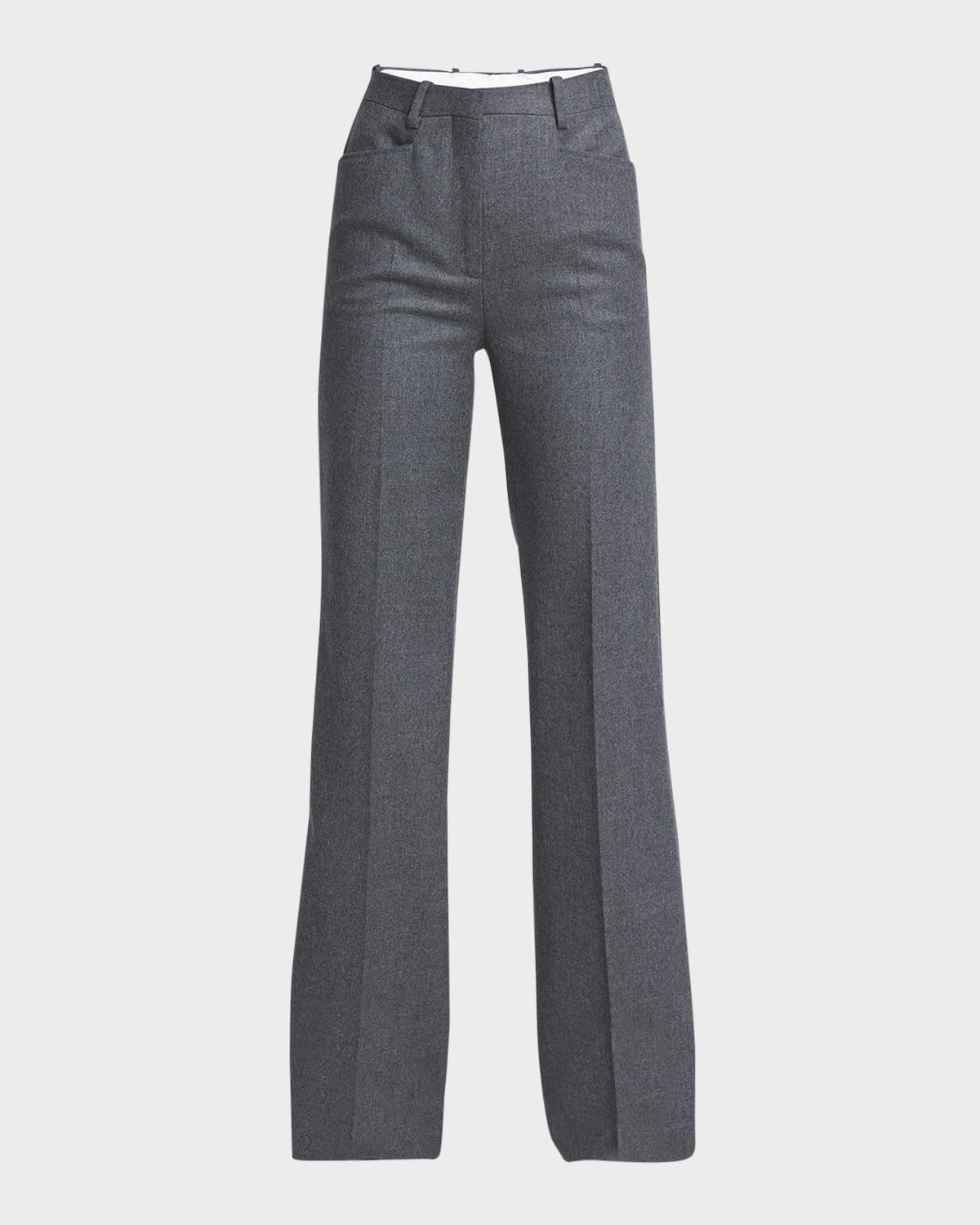 High-Rise Compact Virgin Wool Bootcut Pants