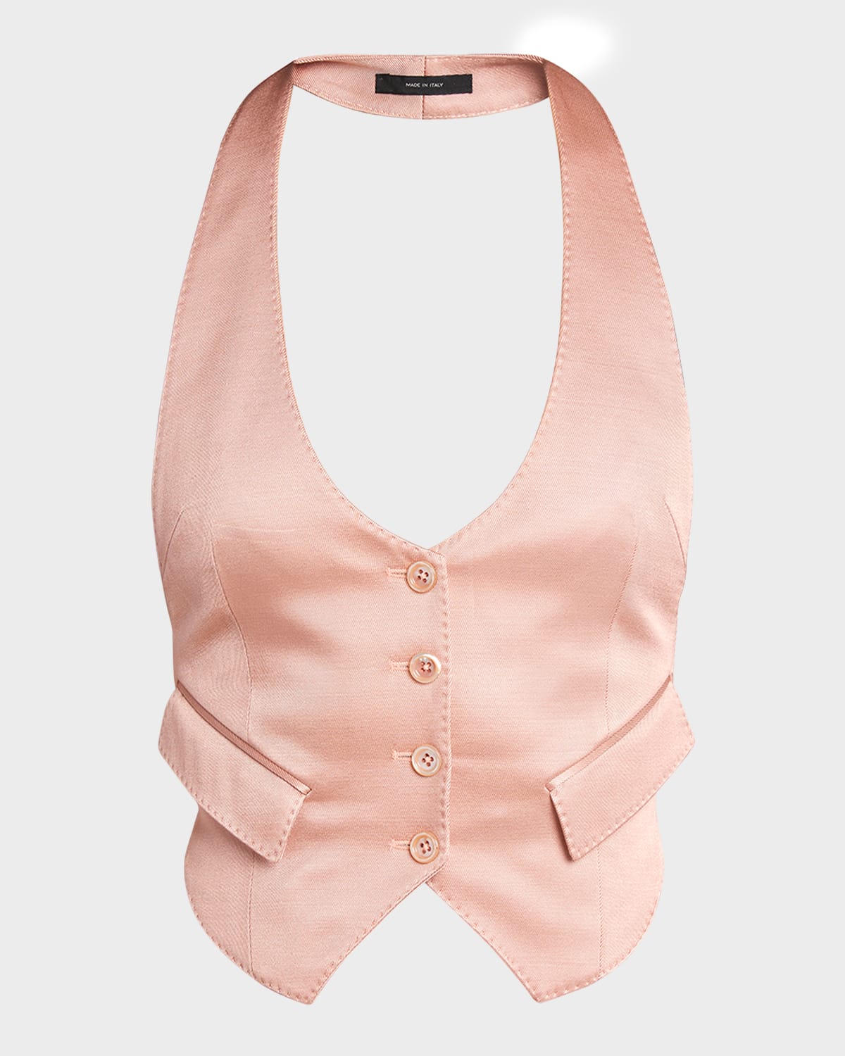 Silk Wool Twill Backless Waistcoat