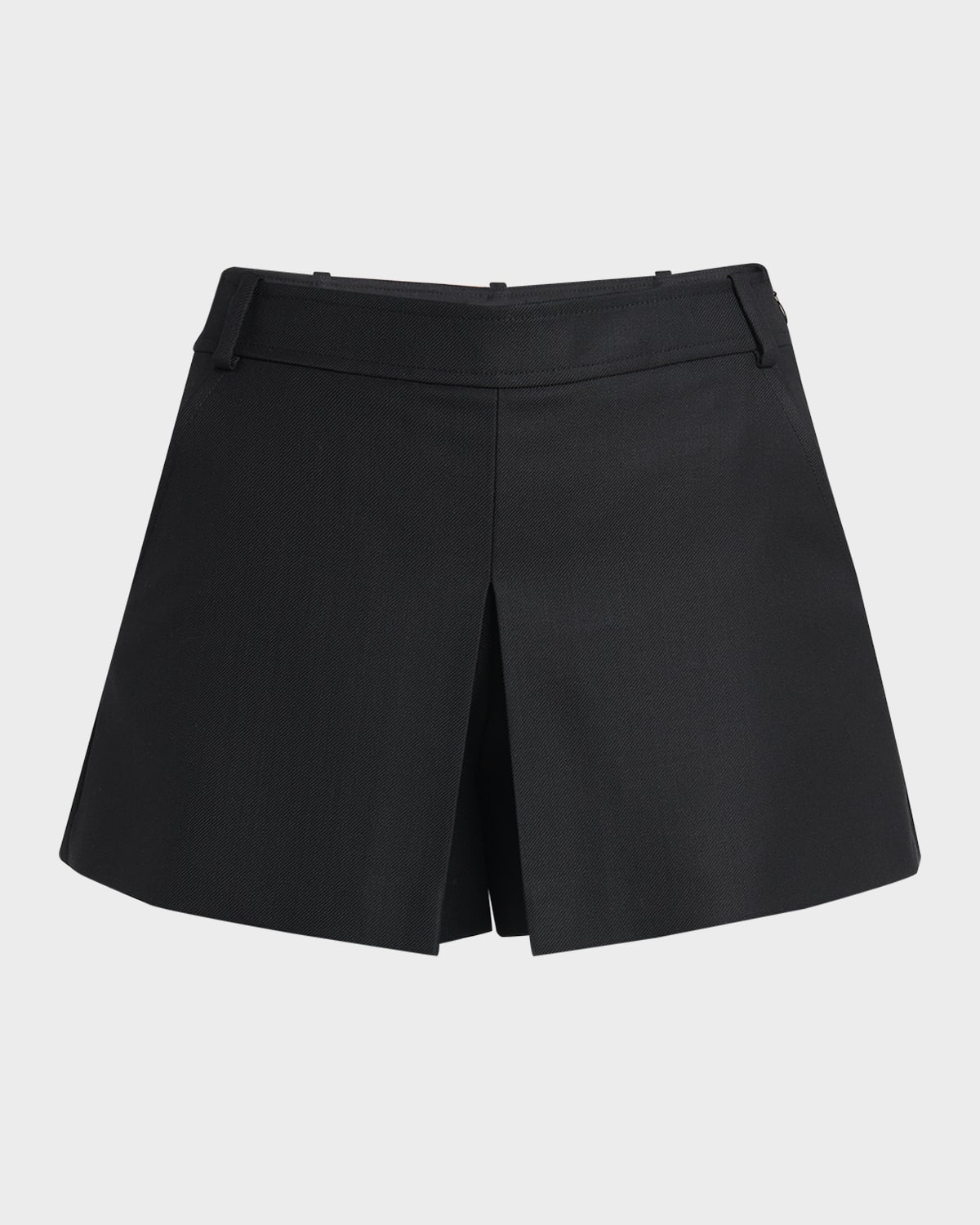 TOM FORD PLEATED SHARP SILK AND MOHAIR-BLEND TWILL SKORT 