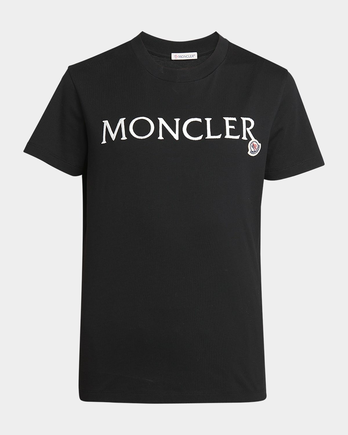 Moncler Embroidered Logo T-shirt In Black