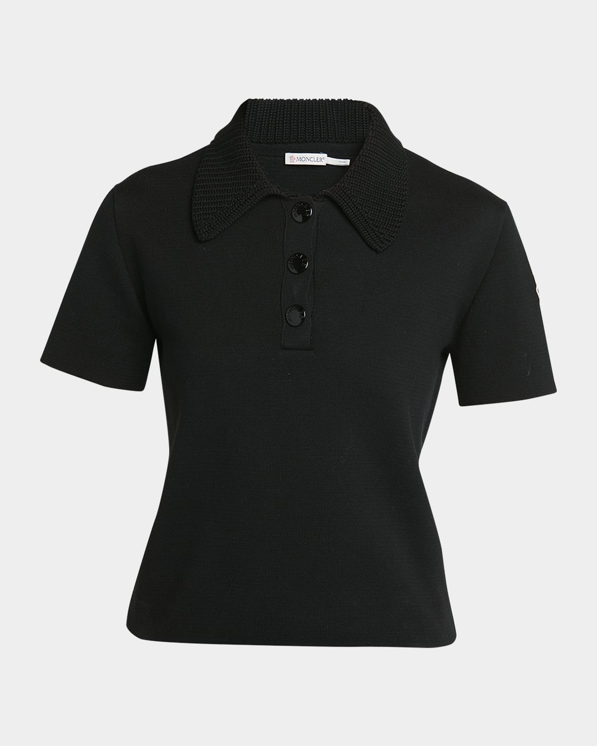 Knit Collar Short-Sleeve Polo
