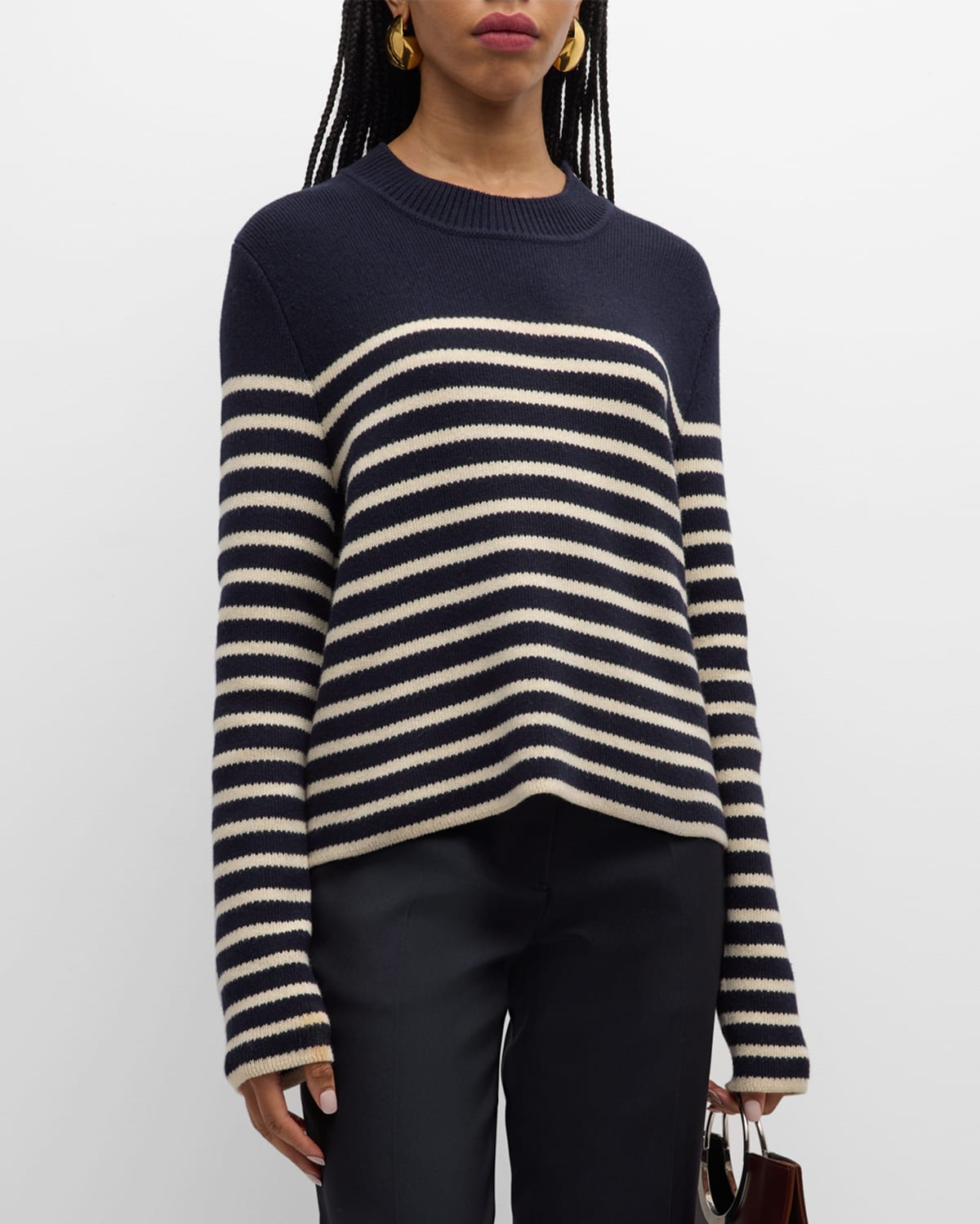 Oz Cashmere-Blend Striped Sweater
