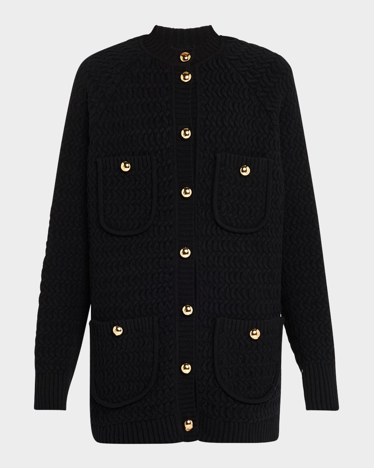 Dice Kayek Front Pockets Knit Cardigan In Black