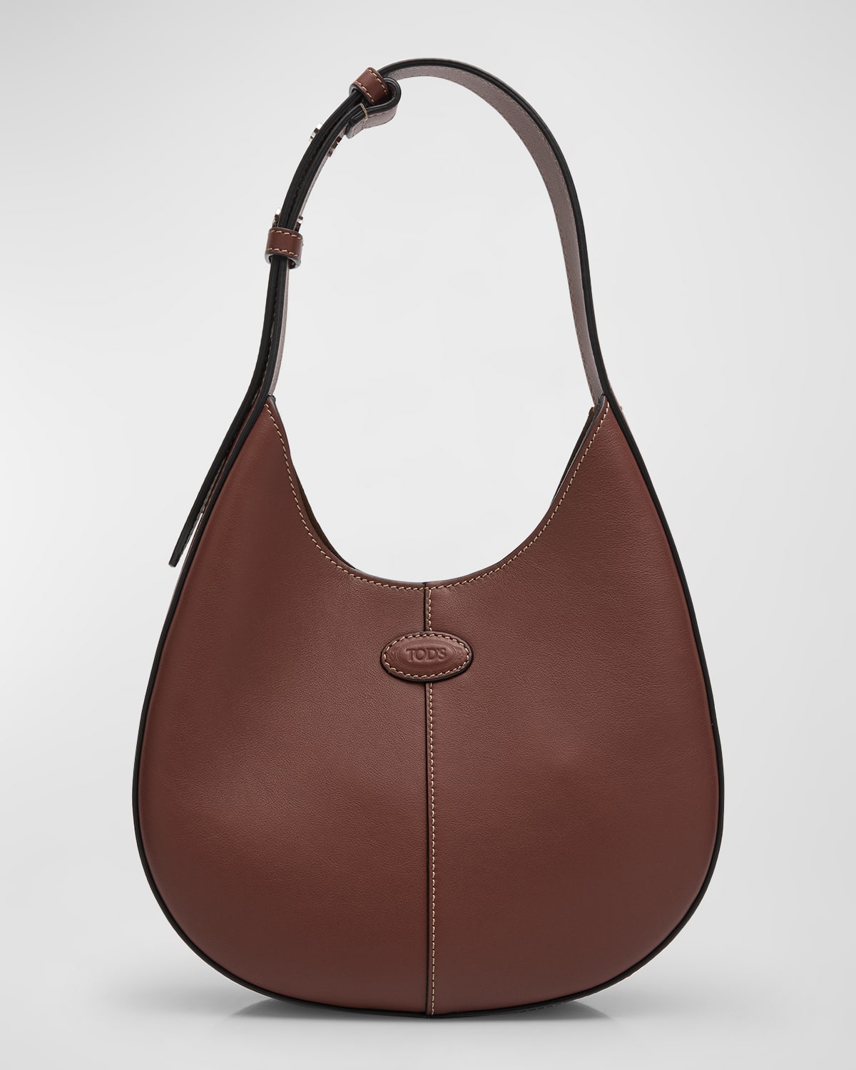 Tod's Di Mini Leather Hobo Bag In Mogano
