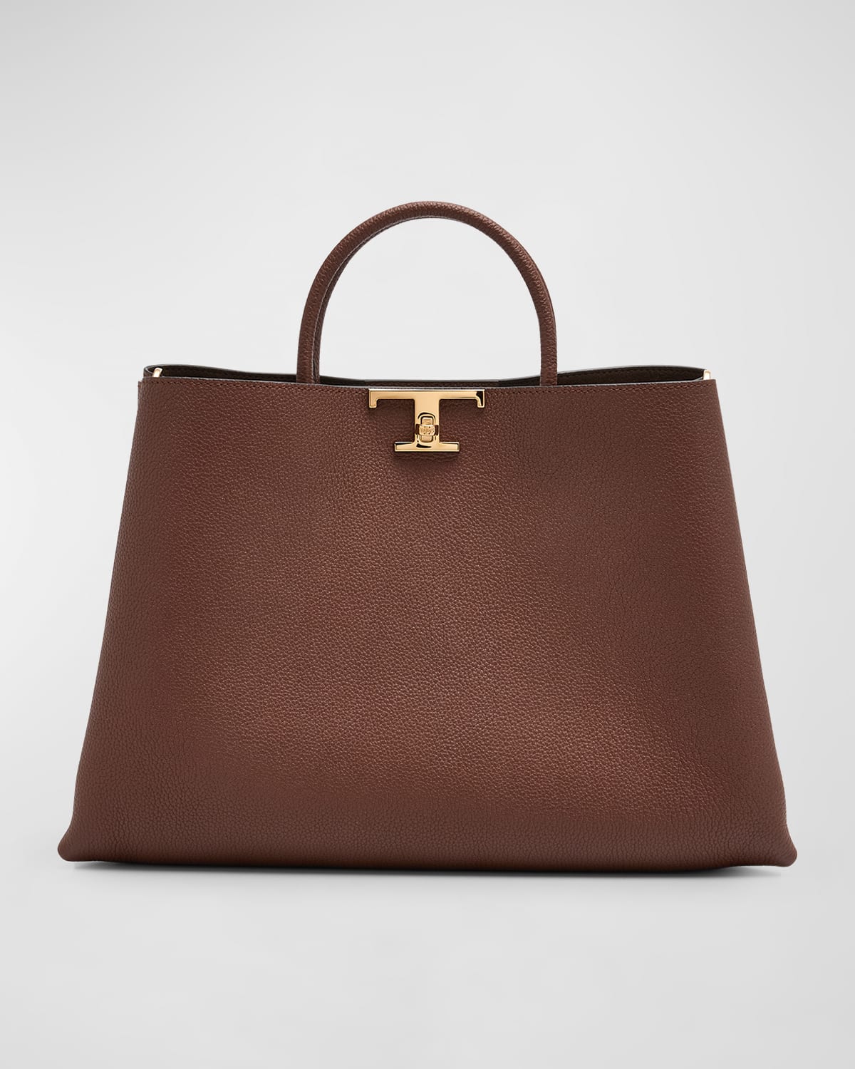 Tod's Calf Leather Top-handle Bag In Mogano